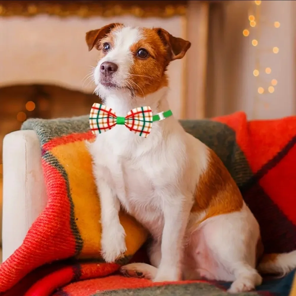 Festive Pet Bow Ties Detachable Dog Cat Small Pet Adjustable Christmas NWT